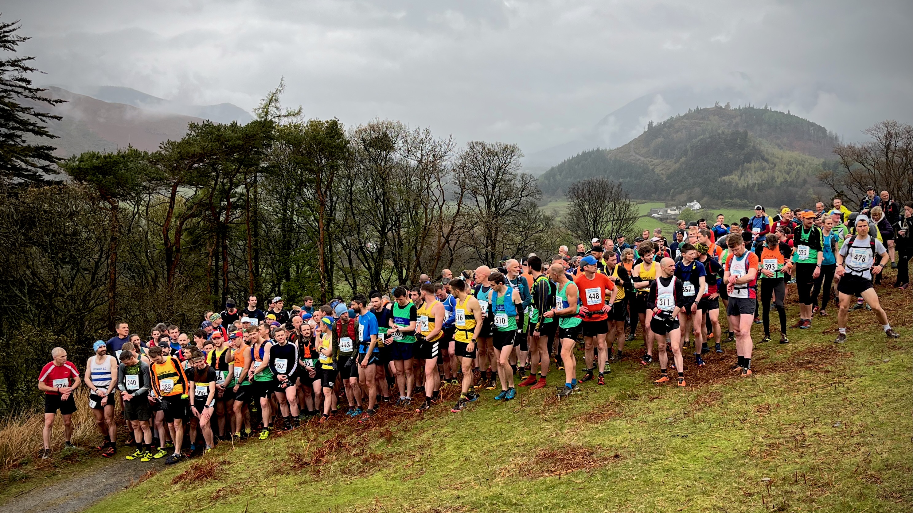 The start line of the Newlands Memorial Fell race.