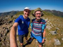 Selfie of yours truly and Jeff Pelletier on Hindscarth summit, the Lake District.